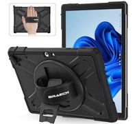 BRAECNstock Case for Microsoft Surface Go 4 (2023) Go 3 (2021) Go 2 (2020) Go (2018) Rugged Protective Kids Case with [Rotating Hand Strap+Stand], Compatible with Type Cover Keyboard, Black