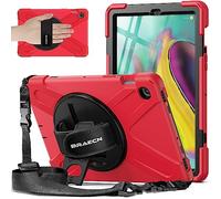 BRAECNstock for Samsung Galaxy Tab S5e Case 10.5 inch 2019 (SM-T720/T725/T727) Shockproof Protective Samsung S5e Tablet Kids Case with Screen Protector Rotating Kickstand Hand Strap Pen Holder - Red