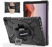 BRAECNstock for Microsoft Surface Pro 7+ Plus/ 7/6/ 5/4 Case 12.3 inch, Shockproof Rugged Protective Cover with Hand Strap+Stand, Pencil Holde, Compatible with Type Cover Keyboard, Black