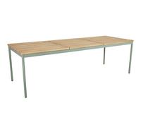 Brafab - Nox Dining Table Aluminium/Teak 90x238 cm, Dusty Green - Dusty Green