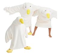 BRAFFWNE Wearable Blanket Hoodie, Oversized Blanket Hooded, Coverage with Easy Movement, Warm and Cozy Flannel, Gift for Kids, White Goose, Kids