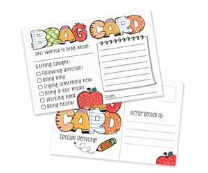 Brag Cards Teacher Mail - 50 Postcards For Notes Home To Parents - Classroom Incentives For Positive Behavior Management - Elementary Classroom Supplies