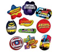 Brag Tags Attendance Heroes Value Pack to Improve Student's School & Classroom Attendance: 100 Tags (10/ Per Design) + 25 Hypoallergenic, USA-Made, 24" Aluminum Safety Chains