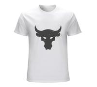 Brahma Bull The Rock Project Gym Logo Mens Unisex T-Shirt Graphic Print Top White Tee XL