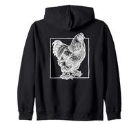 Brahma Chicken - Vintage Large Farm Bird Zip Hoodie