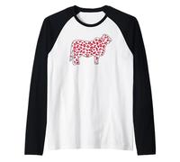 Brahma Cow Show Pink Leopard for Brahma Cow mom Raglan Baseball Tee