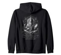 Brahma Four Faced Hindu Creator Cosmic Mandala Zip Hoodie