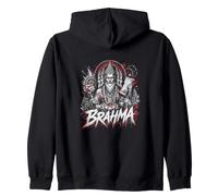 Brahma Four Faced Hindu God Cosmic Creator Zip Hoodie