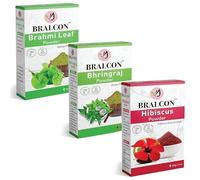 Brahmi, Bhringraj, Hibiscus Combo -300g (100g x 3 Pack)|Brahmi leaf Bhringraj Powder, Hibiscus Flower Powder for Hair Growth, Hair Care & Skin Care| Face Pack Powder