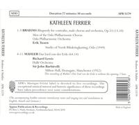 BRAHMS: ALTO RHAPSODY; MAHLER: DAS LIED VON DER ERDE NEW CD