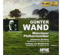 Brahms Symphony No. 1; Beethoven Symphony No. 1 (Wand)