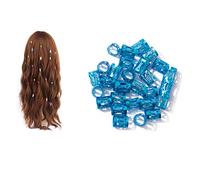 Braid Beads Adjustable Metal Cuffs Braiding Hair Decoration for Hair Accessories 100PCS Blue