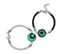 Braid Bracelet - Glow In The Dark Woven Jewelry Accessory for Night Style | Sun Moon Charm, Luminous Thread, Adjustable Cord, Handcrafted Wristband for Men Women Boys Girls Youth