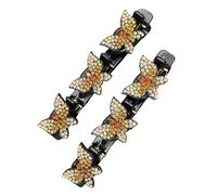 Braid Claw Clips - 2PCS Hair Claw Clips | Styling Barrette Hair Clip | Fashion Braider Cute Hairpin Duckbill Clip | Braid Jewelry Styling Barrette | Hair Butterflies Clips (Champagne)
