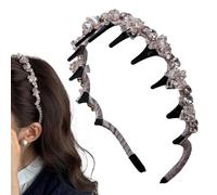 Braid Devils: Elegant Hair Accessory, Artificial Pearl Hair Band Anti Slip Teeth Hoop | Elegant Head Bands For Birthday Wedding Travel Travel Fie