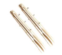 Braid Extensions with Beads Clip-in Boho Twist Hairpiece | 1-Pair Women Braid Ponytail Extensions for Women Cosplay Daily Travel Music Festival Party Wedding