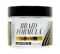Braid Formula Conditioning Gel, Super Hold, 3.53 Oz | Great for Braiding, Twisting, Edges, No Residue, No Flaking, Strong Hold, High Shine, Smoothing with Clean, No Build-up