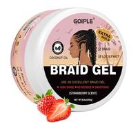 Braid Gel Smoothing Braiding Gel for Twist, Locs, Braids, Edge Control, Cornrows - Strong Hold, No Flake, Anti-Frizz, Easy to Use Hair Gel for Women (8.8OZ Strawberry Flavor)