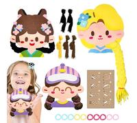 Braid Hair Book - Princess Teaching Material, Educational Motor Skill Development Activity | Handmade Felt Braiding Toy | Interactive Learning Practice Set for Kids toddlerr Preschool Classroom