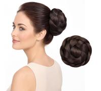 Braid Hair Chignon 2009 Synthetic Fiber Claw in Hairpiece for Women | Built in Combs, Claw Clip Attachment, Braided Wavy Texture, 5.3x2.4 Inch Size, 68g Weight