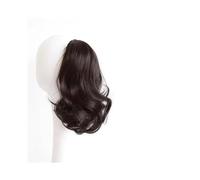 Braid Hair Extension 12" Ponytail Extension, Short Claw Clip Ponytails Hair Extensions Curly Wavy High Temperature Resistant Synthetic Hair Ponytail Hairpieces for Women Braid Ponytail Extension(Dar