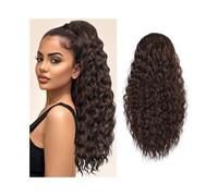 Braid Hair Extension 24 Inch Drawstring Ponytail Extension Curly Ponytail Clip in Hair Extensions for Women Curly Synthetic Hairpiece for Daily Party Braid Ponytail Extension(Medium Brown)