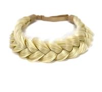 Braid Headband 2 Strands Messy Classic Chunky Plaited Wide Braids Elastic Stretch Quality Synthetic Braided Women Girl Bohemian Hair (Light Beach)