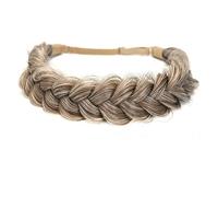 Braid Headband 2 Strands Messy Classic Chunky Plaited Wide Braids Elastic Stretch Quality Synthetic Braided Women Girl Bohemian Hair (White Red Intermittent)