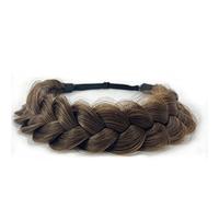 Braid Headband 2 Strands Messy Classic Chunky Plaited Wide Braids Elastic Stretch Quality Synthetic Braided Women Girl Bohemian Hair (Dark brown)