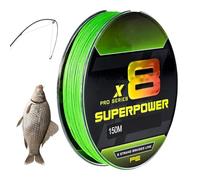 Braid Line - Pro Grade Power Fluorescent Green Fishing Wire | 164 Yards Abrasion Resistant 8 Strands Superline For Pond, Stream, Lake, River, Freshwater Saltwater
