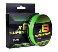 Braid Line - Pro Grade Power Fluorescent Green Fishing Wire | 164 Yards Abrasion Resistant 8 Strands Superline For Pond, Stream, Lake, River, Freshwater Saltwater