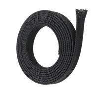 Braid Tight Cable Sleeve Black Nylon Mesh Tube PET 1-300M Long, Spiral Wrapping Expandable Wire Sleeving 1pc(3MM*200M)