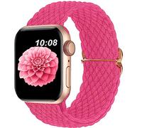 Braided Bands Compatible with Apple Watch Band 42mm 44mm 45mm 49mm for Women Men,Stretchy Braided Solo Loop Apple Watch Band for iWatch Series 8 7 6 5 4 3 2 1 Ultra SE (Barbie Pink)