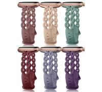 Braided Bands Compatible with Apple Watch Bands Silicone for Women 40mm 38mm 44mm 41mm 42mm 45mm 46mm 49mm, Slim Thin Narrow Hollow-out Strap for iWatch Bands for Women 10/SE/9/8/7/6/5/4/3/2/1