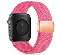 Braided Bands Compatible with Huawei Watch Fit 4/4 Pro/Fit 3 Wristband, Magnetic Closure, Elastic Fabric, Sports Nylon Accessories, Bracelets for Men and Women, Pink