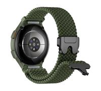 Braided Bands for Samsung Galaxy Watch 7/6/5/4/FE 40mm 44mm/Watch 6 4 Classic 46mm 42mm 47mm 43mm/5 Pro 45mm Men/Women,Parachute One Click No Gap Elastic Nylon Sport Strap Wristband,03-Inverness Green