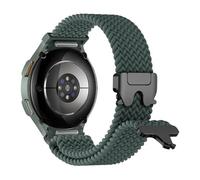 Braided Bands for Samsung Galaxy Watch 7/6/5/4/FE 40mm 44mm/Watch 6 4 Classic 46mm 42mm 47mm 43mm/5 Pro 45mm Men/Women,Parachute One Click No Gap Elastic Nylon Sport Strap Wristband,12-Lake green