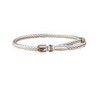 Braided Belt Women Pin Buckle Vintage Casual Thin Belt Waist Rope Decorative Dress Shirt Small Belt Mens Plaque Belt (Silver, One Size)