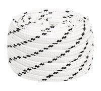 Braided Boat Rope Polyester Sturdy Yacht Cable Black/White Multi Sizes vidaXL