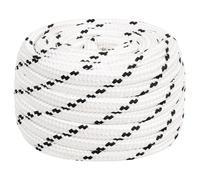 Braided Boat Rope Polyester Sturdy Yacht Cable Black/White Multi Sizes vidaXL