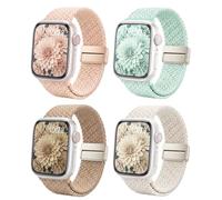 Braided Bracelet Compatible with Apple Watch 49, 46, 45, 44, 42, 41, 40, 38 mm, Stretchy Magnetic Nylon Loop Sports Strap for Men and Women, for iWatch Series 11 10 9 8 7 6 5 4 3 2 1 SE Ultra, 49mm