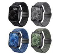 Braided Bracelet Compatible with Apple Watch 49, 46, 45, 44, 42, 41, 40, 38 mm, Stretchy Magnetic Nylon Loop Sports Strap for Men and Women, for iWatch Series 11 10 9 8 7 6 5 4 3 2 1 SE Ultra, 38mm