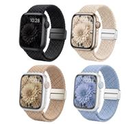 Braided Bracelet Compatible with Apple Watch 49, 46, 45, 44, 42, 41, 40, 38 mm, Stretchy Magnetic Nylon Loop Sports Strap for Men and Women, for iWatch Series 11 10 9 8 7 6 5 4 3 2 1 SE Ultra, 49mm