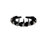Braided Broken Hair Finishing Headband With Teeth Non-Slip Headdress Black