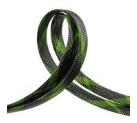 Braided Cable Sleeve, 33ft Expandable Wire Loom for Automotive Wiring Harness & PC Case, Pet-Proof Chew Resistant Cord Protector, Flexible Cable Management (Black-UV Yellow, 10mm (3/8"))