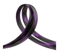 Braided Cable Sleeve, 33ft Expandable Wire Loom for Automotive Wiring Harness & PC Case, Pet-Proof Chew Resistant Cord Protector, Flexible Cable Management (Black-Purple, 10mm (3/8"))