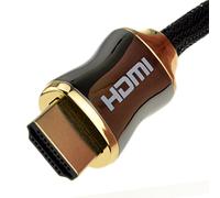 Braided Chrome HDMI Shielded Cable 4k 2k Supports 3D ARC Ethernet 0.5m