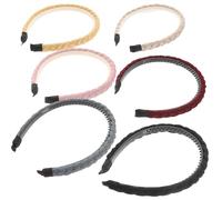 Braided Cloth Headbands Anti-slip for Women, Lightweight 6pcs