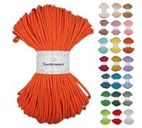 Braided Cotton Cord 3 mm 100 m, 46 Colours, Crochet Cord, Macrame Cord, Macrame Yarn, Premium Yarn, Macrame Rope, Sznurkomania (Orange)