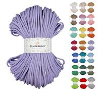 Braided Cotton Cord 5 mm 100 m, 46 Colours, Crochet Cord, Macrame Cord, Macrame Yarn, Premium Yarn, Macrame Rope, Sznurkomania (Lavender)